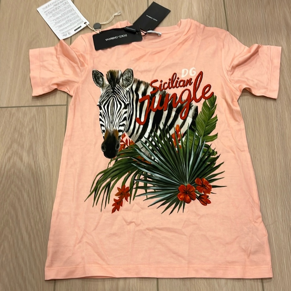 Dolce & Gabbana Peach Sicilian Jungle Tee